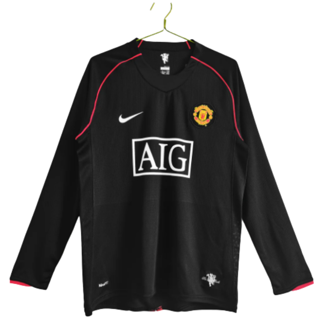 Camisola Man Utd 07/08 Retro - Manga Comprida Preta