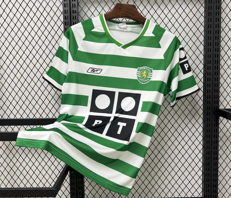 Camisola retro principal 2003/04 verde e branca