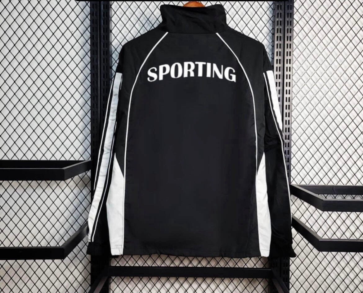 Casaco Corta-vento preto 2025/26 fecho completo