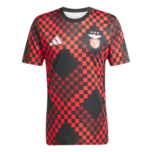 Camisola pré jogo vermelho/preto 2025/26