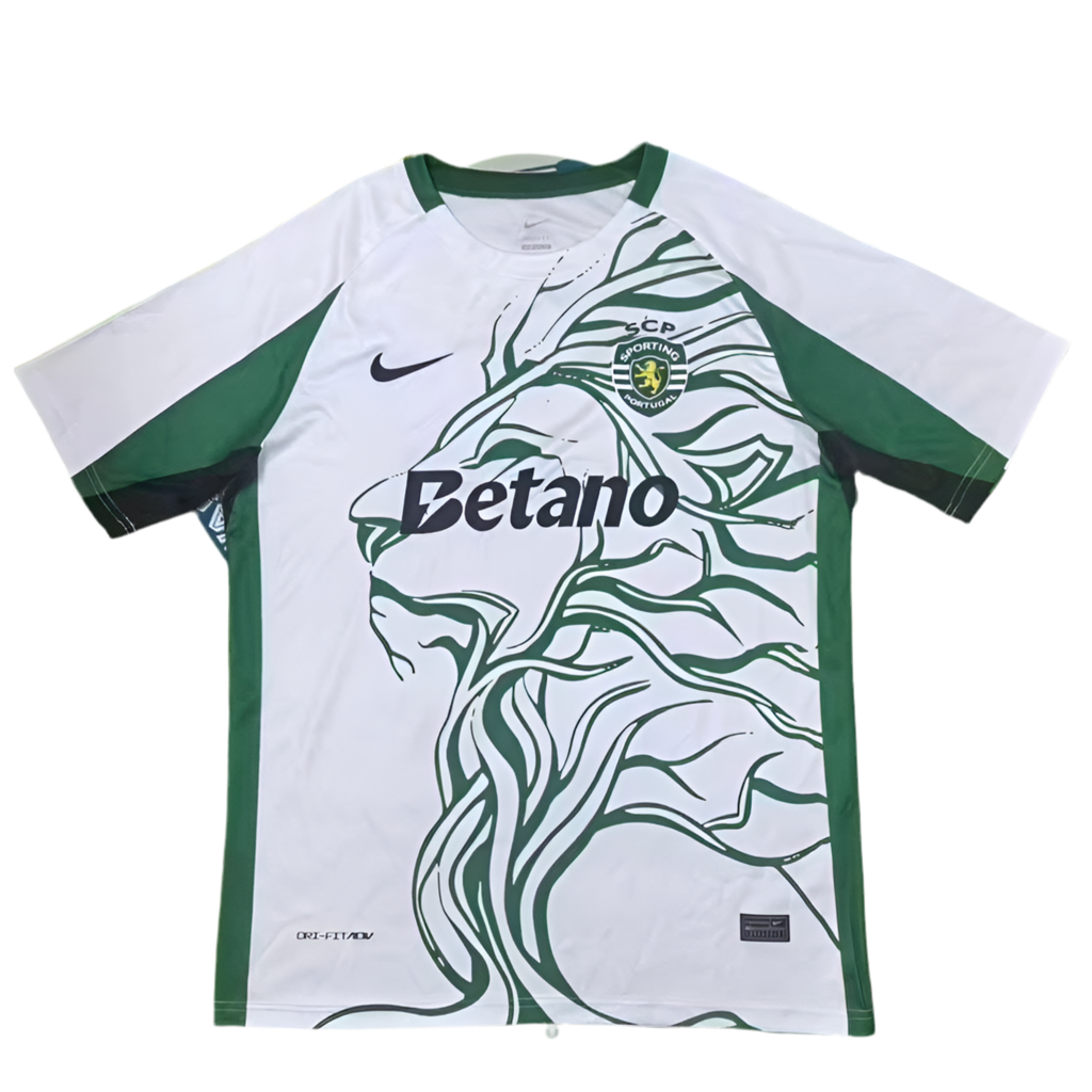 Camisola leão concept branca e verde 2025/26