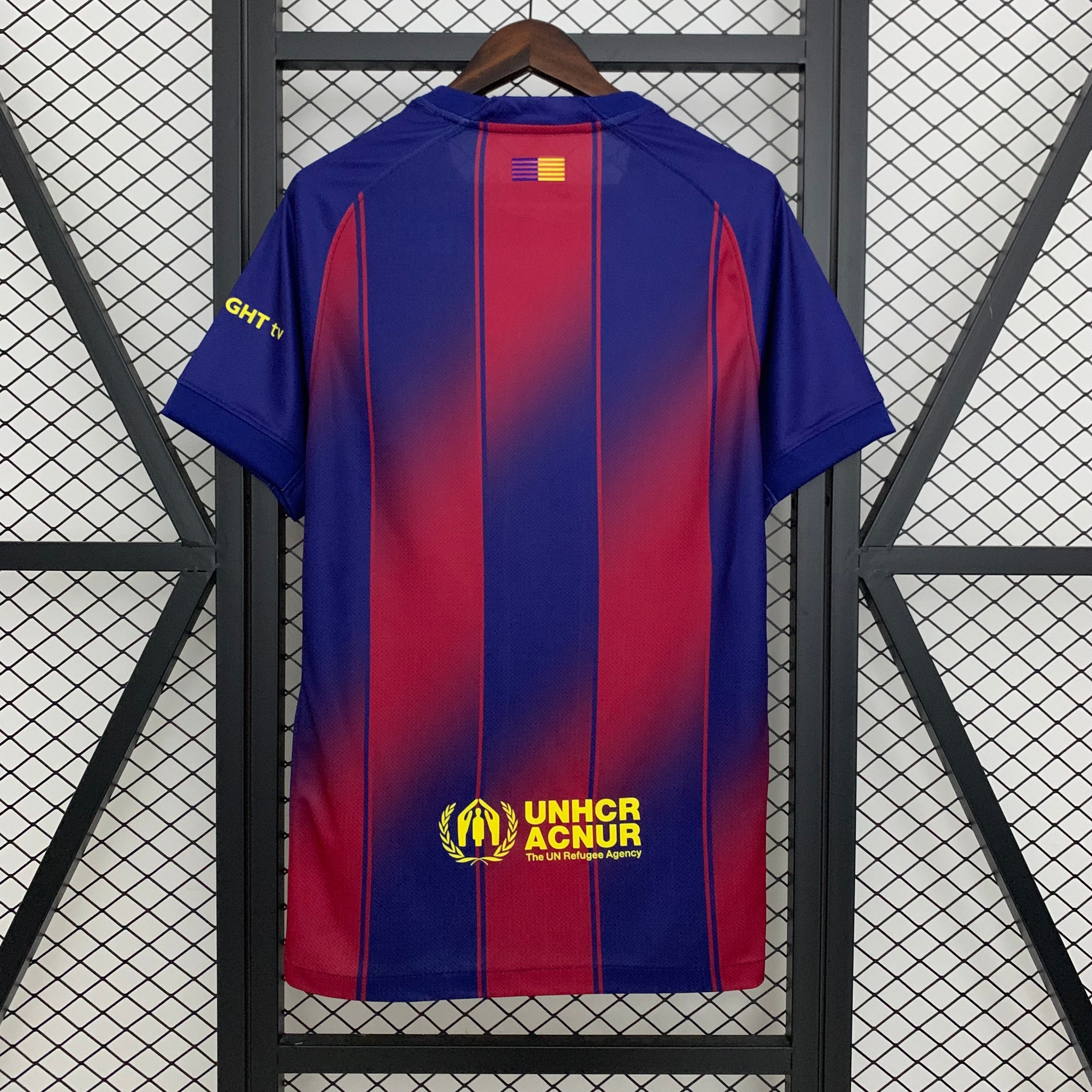 Camisola Barcelona home azul e vermelho 2025/26