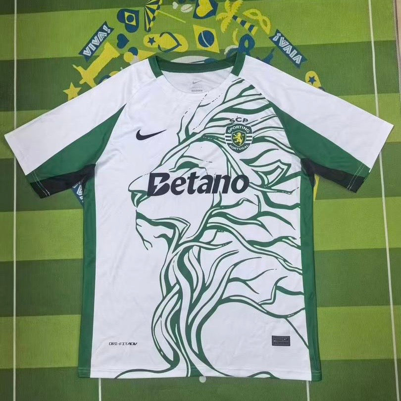 Camisola leão concept branca e verde 2025/26