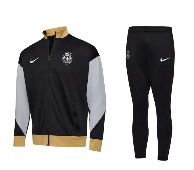 Conjunto Fato de Treino Sporting 24/25 - Preto/Dourado