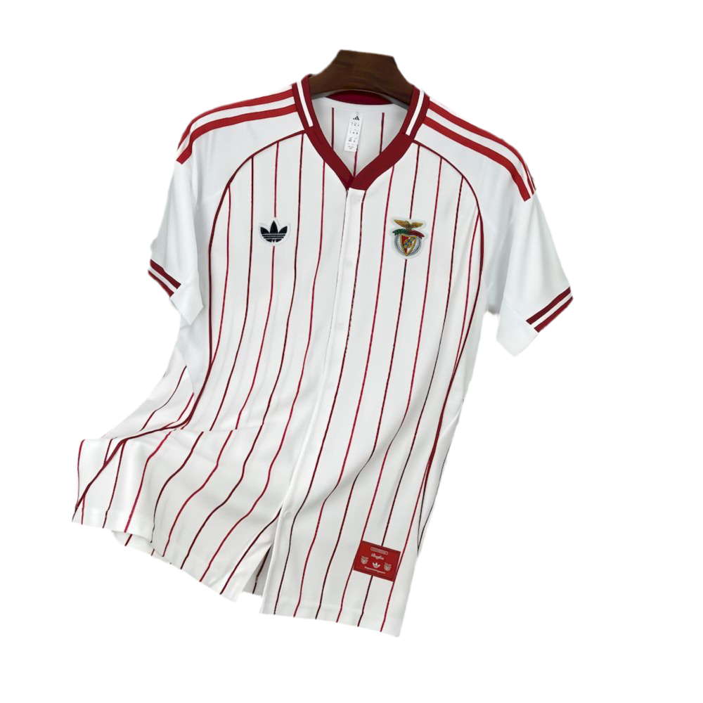 Camisola COM BOTÃO S L B x Originals branca 2025/26 - style baseball