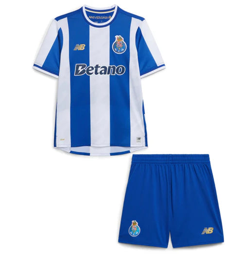 Conjunto infantil principal azul e branco 2025/26