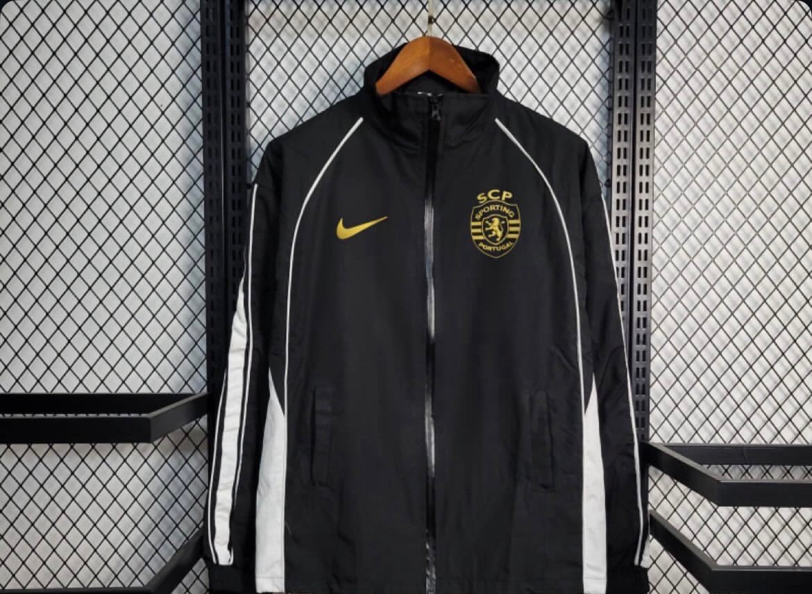 Casaco Corta-vento preto 2025/26 fecho completo