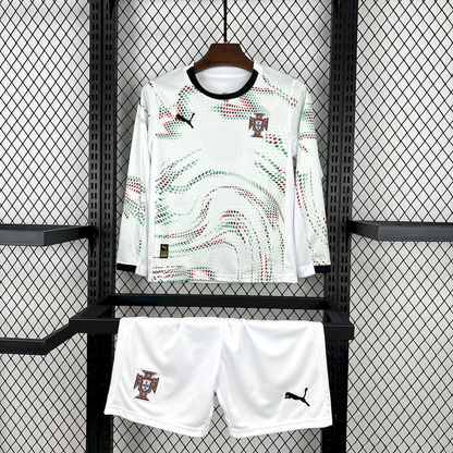 Conjunto infantil MANGA COMPRIDA Seleção Portugal branco alternativo 2025 - PUMA