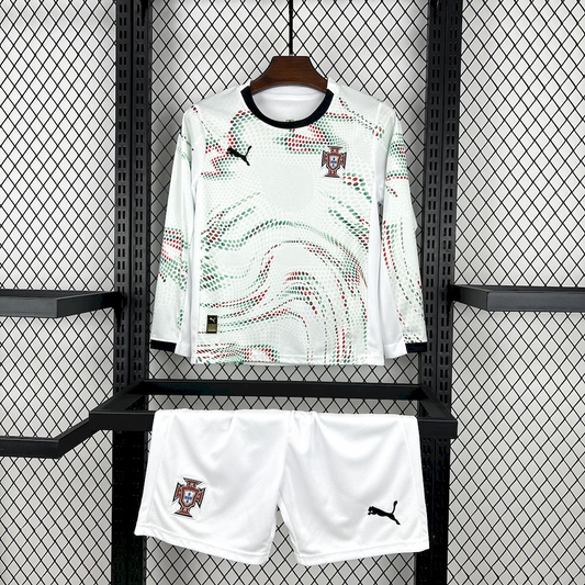 Conjunto infantil MANGA COMPRIDA Seleção Portugal branco alternativo 2025 - PUMA
