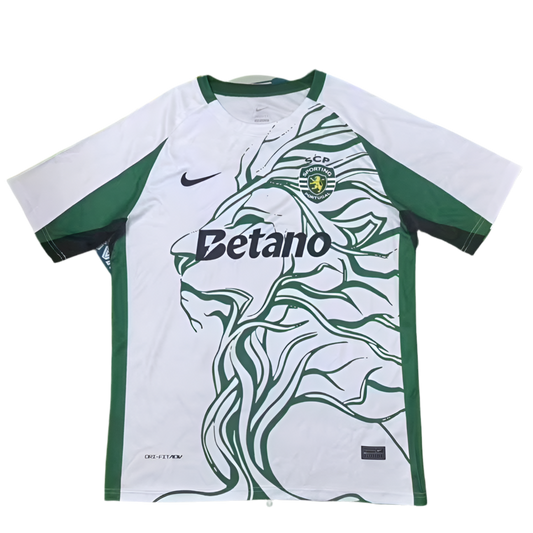 Camisola leão concept branca e verde 2025/26