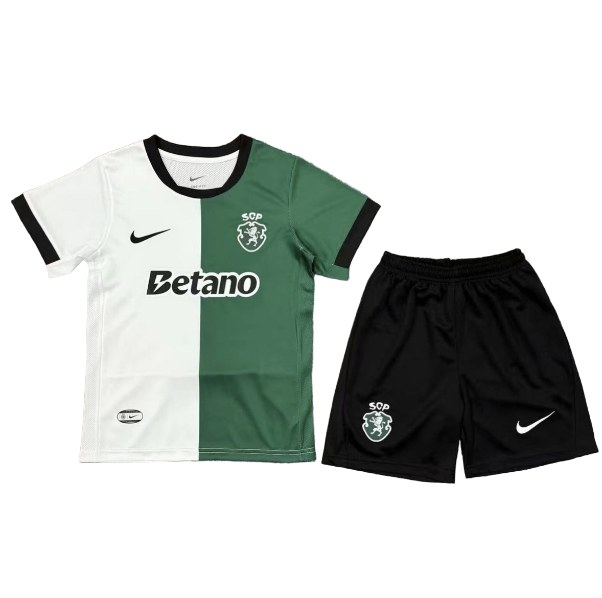 Conjunto infantil STROMP quarto equipamento branco/verde 2025/26